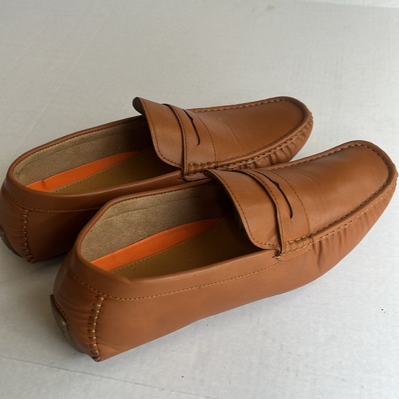 NWOT Jousen Milan, Italy Cognac SlipOn Penny Loafers - Picture 2 of 9